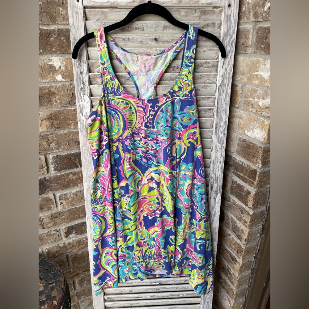 Lilly Pulitzer Poppy Play Print Scoop Tank Dress Small.